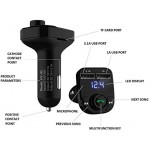 Handsfree Call Car Charger,Wireless Bluetooth FM Transmitter Radio Receiver,Mp3 Music Stereo Adapter,Dual USB Port Charger Compatible for All Smartphones,Samsung Galaxy,LG,HTC,etc.