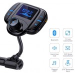 Bluetooth FM Transmitter for Car, Wireless Audio Bluetooth Car Adapter Handsfree Call Bluetooth Car Kit with 1.7'' LCD Screen, Dual USB Ports and AUX